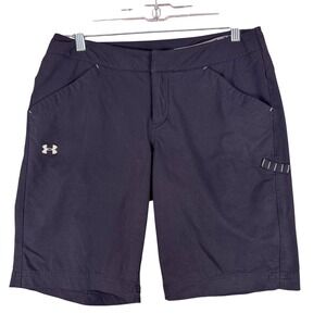 Under Armour Bermuda Shorts Womens 8 Black Stretch Golf Athletic Casual 30x9